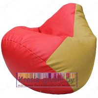 Бескаркасное кресло мешок Груша Г2.3-0908 (красный, охра)